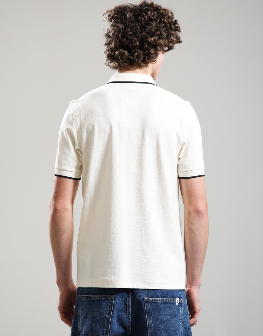 Fred Perry Crepe Piqué Polo Shirt Ecru