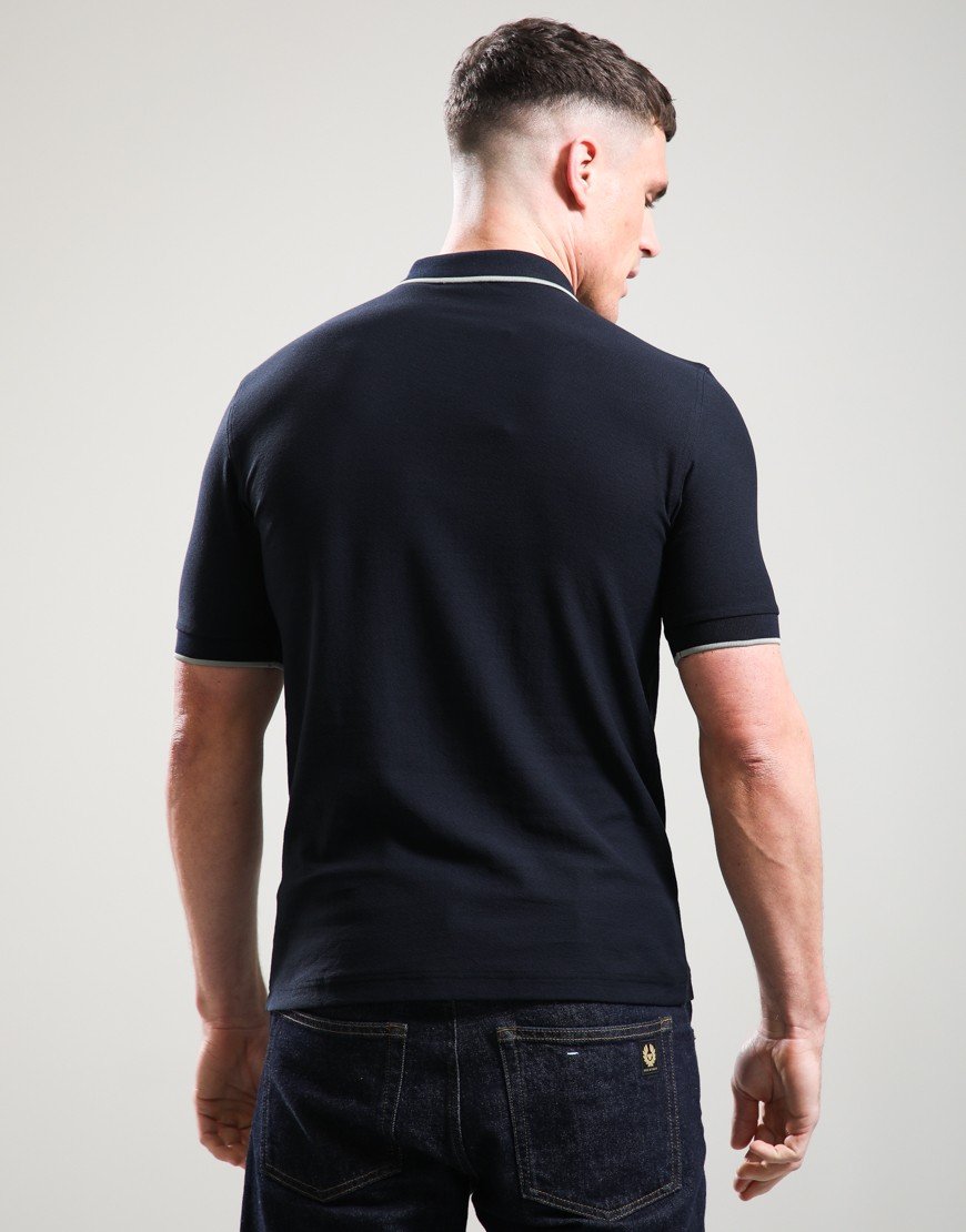 Fred Perry Crepe Pique Polo Shirt Navy
