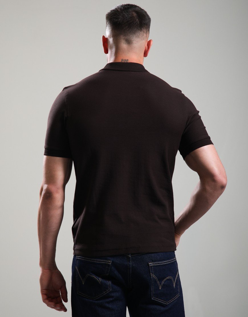 Fred Perry Crepe Pique Polo Shirt Rich Brown