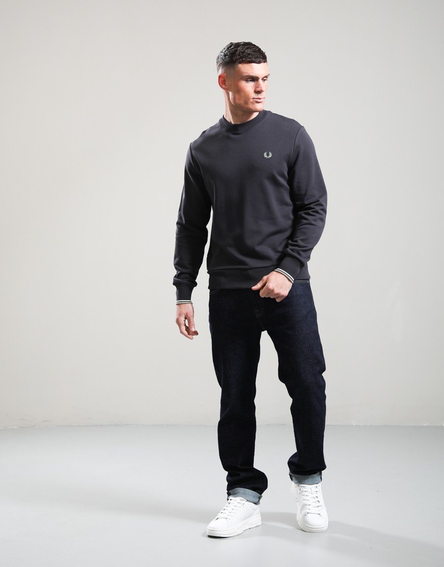 Fred Perry Crew Neck Sweat Ancient Grey/Ecru/Sea Grass