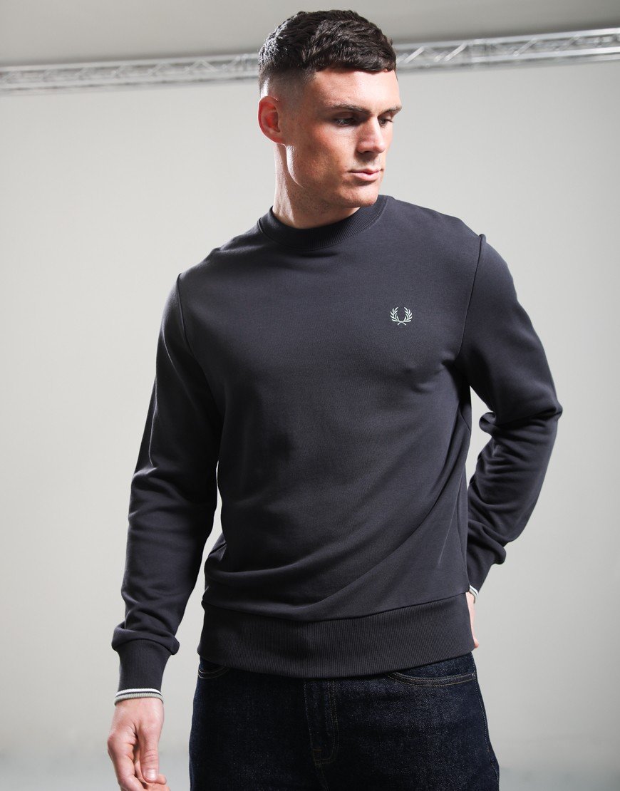 Fred Perry Crew Neck Sweat Ancient Grey/Ecru/Sea Grass