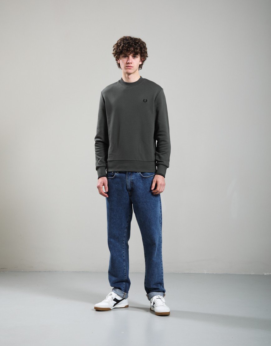Fred Perry Crew Sweat Field Green/Black