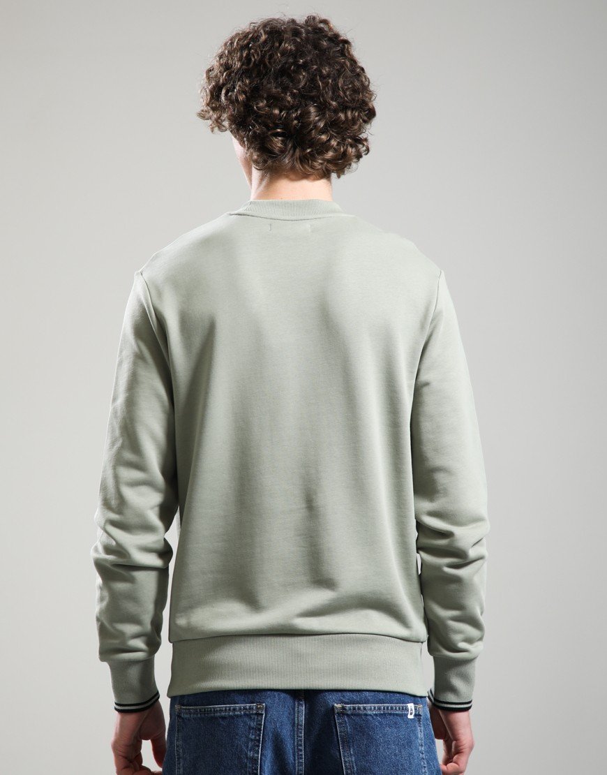 Fred Perry Crew Sweat Seagrass/Black