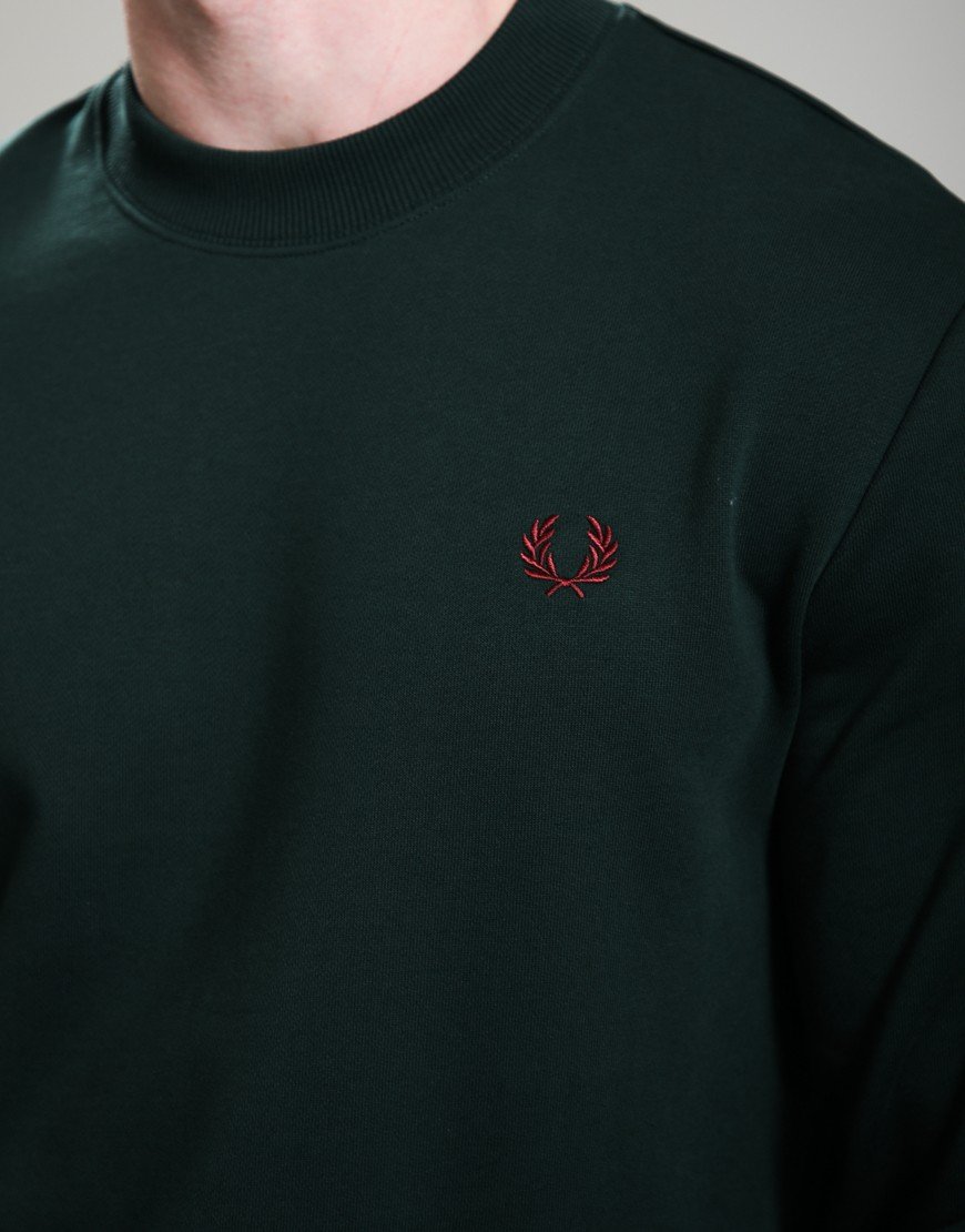 Fred Perry Crew Neck Sweat Grass Roots/Stockport Blue/Oxblood