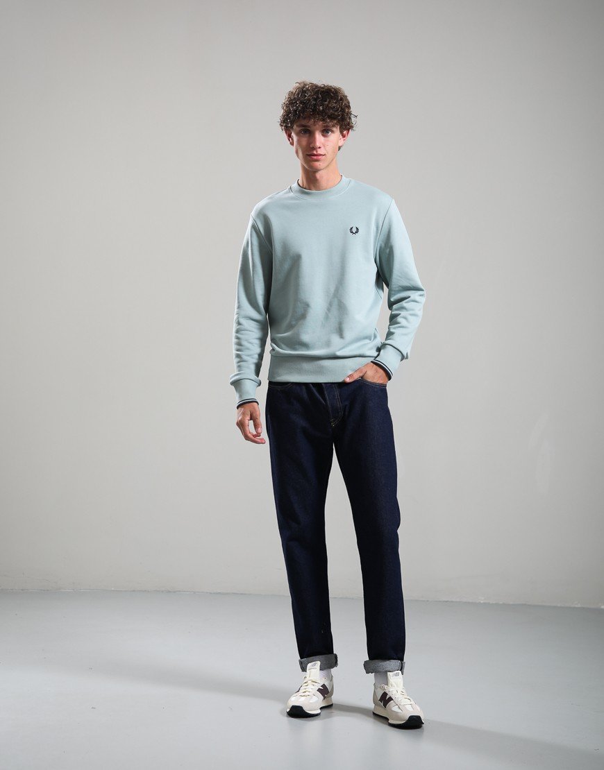 Fred Perry Crew Neck Sweatshirt Silver Blue/Dark Airforce