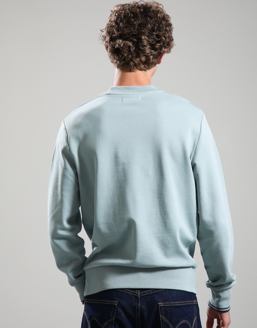 Fred Perry Crew Neck Sweatshirt Silver Blue/Dark Airforce