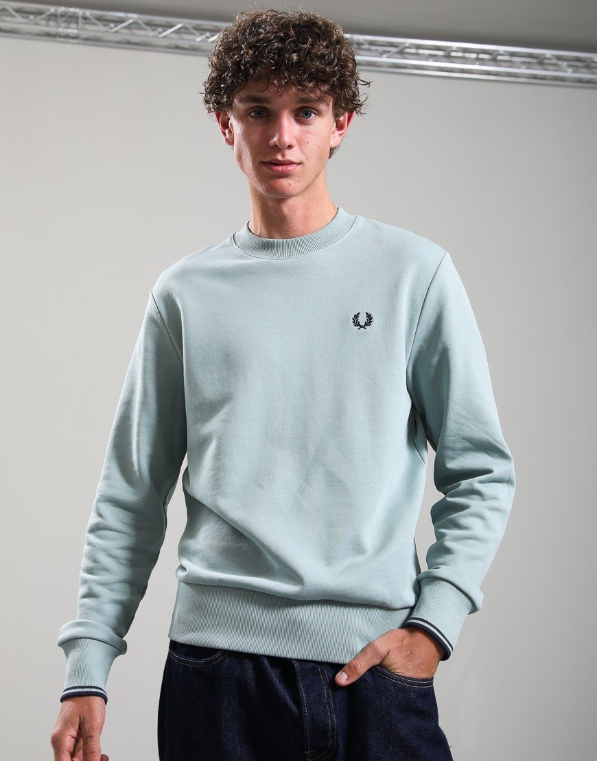 Fred Perry Crew Neck Sweatshirt Silver Blue/Dark Airforce