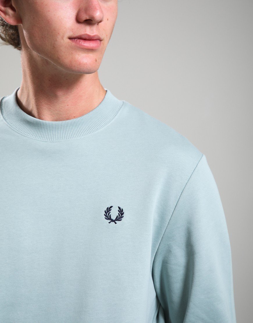 Fred Perry Crew Neck Sweatshirt Silver Blue/Dark Airforce
