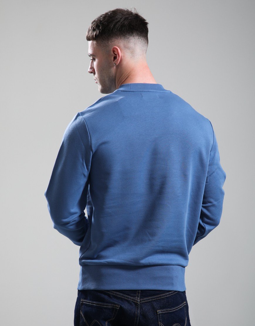 Fred Perry Crew Neck Sweat Ace Blue/Snow White/Tennis Blue