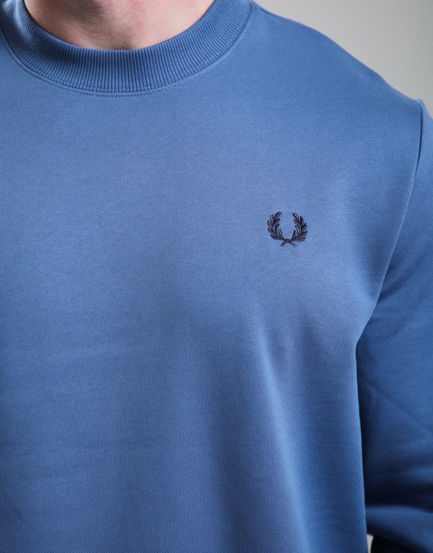 Fred Perry Crew Neck Sweat Ace Blue/Snow White/Tennis Blue