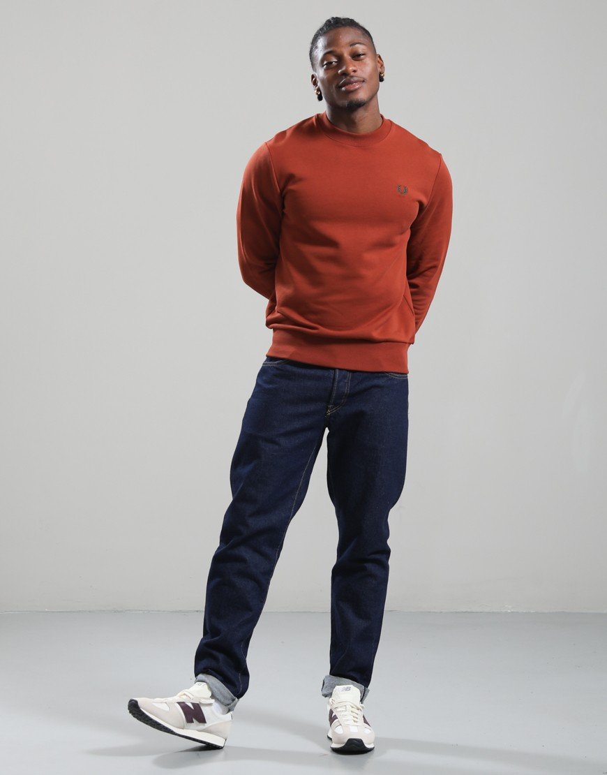 Fred Perry Crew Neck Sweatshirt Brandy/Night Green