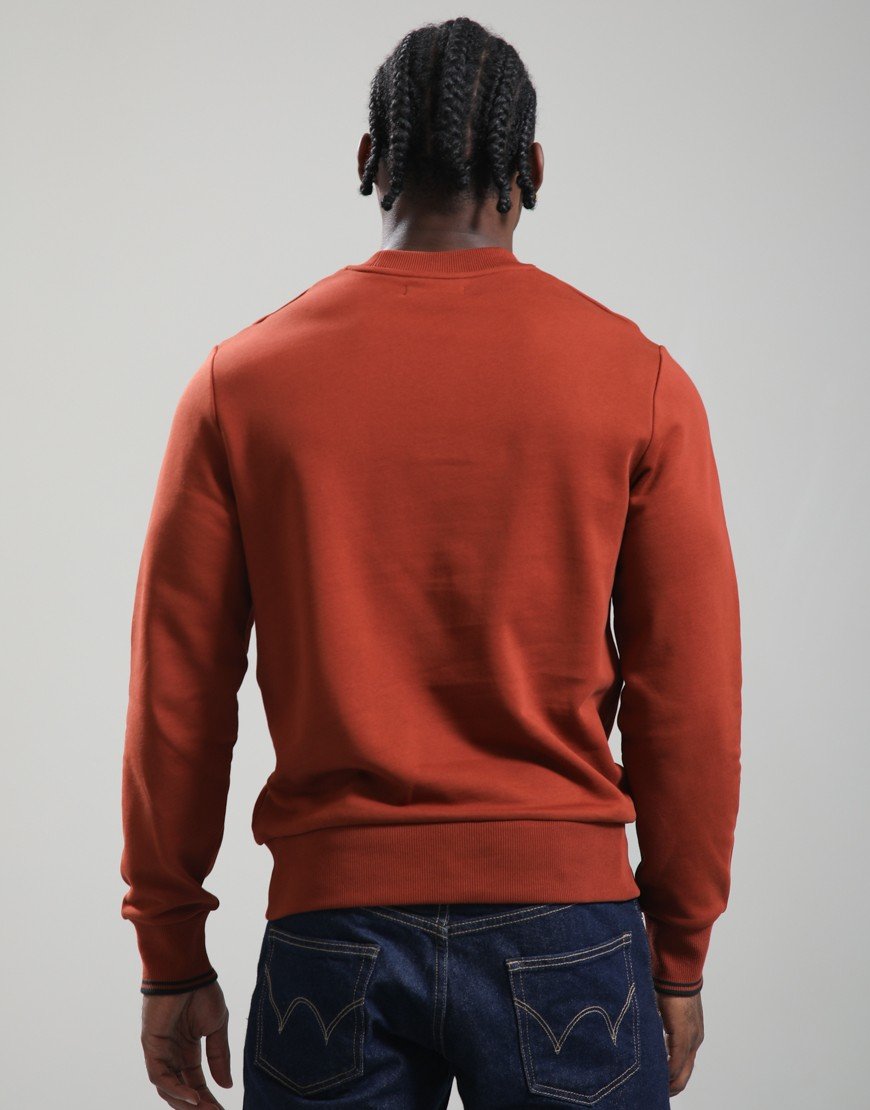 Fred Perry Crew Neck Sweatshirt Brandy/Night Green