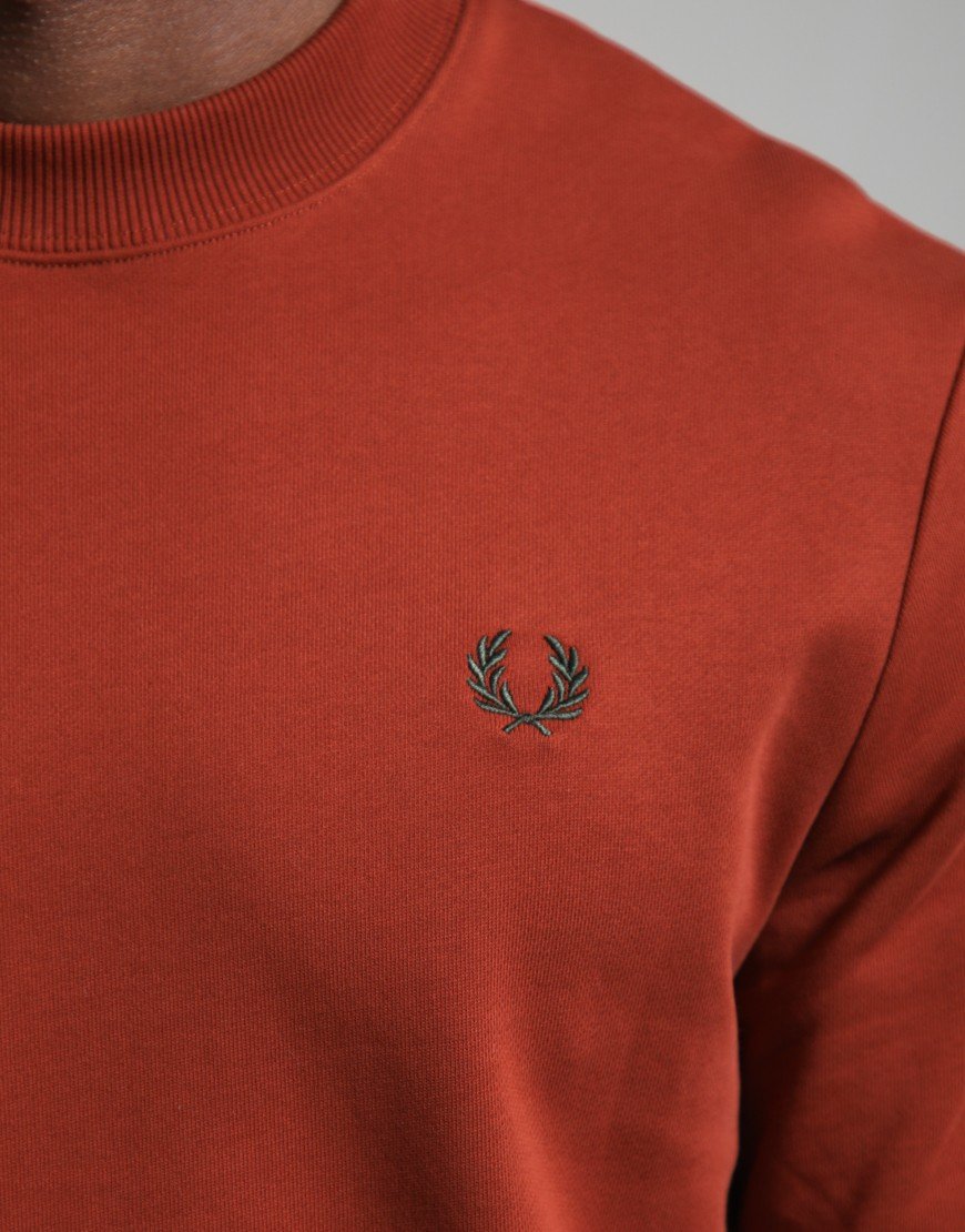 Fred Perry Crew Neck Sweatshirt Brandy/Night Green