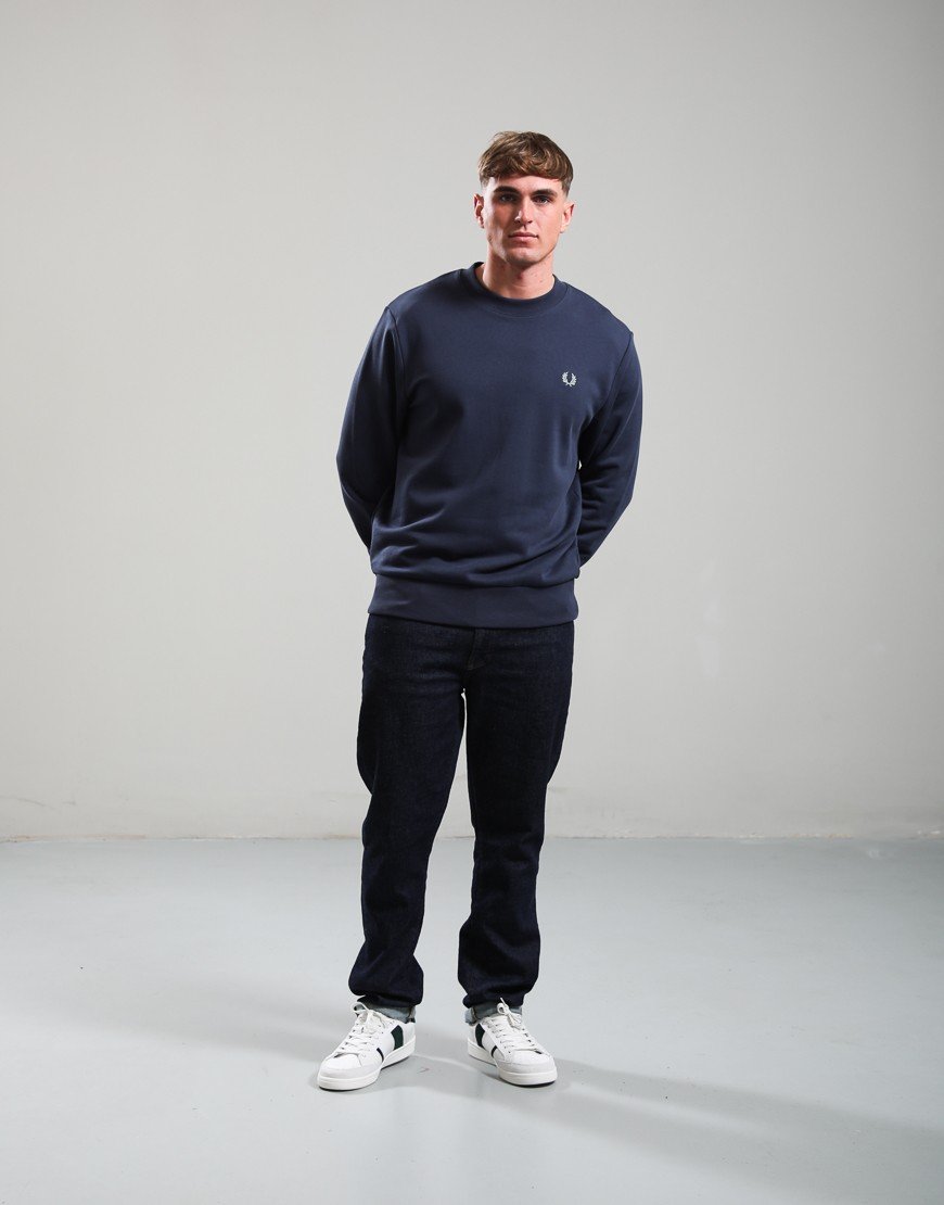 Fred Perry Crew Neck Sweatshirt Dark Airforce/Ecru/Seagrass