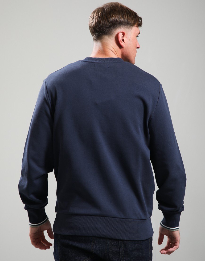 Fred Perry Crew Neck Sweatshirt Dark Airforce/Ecru/Seagrass