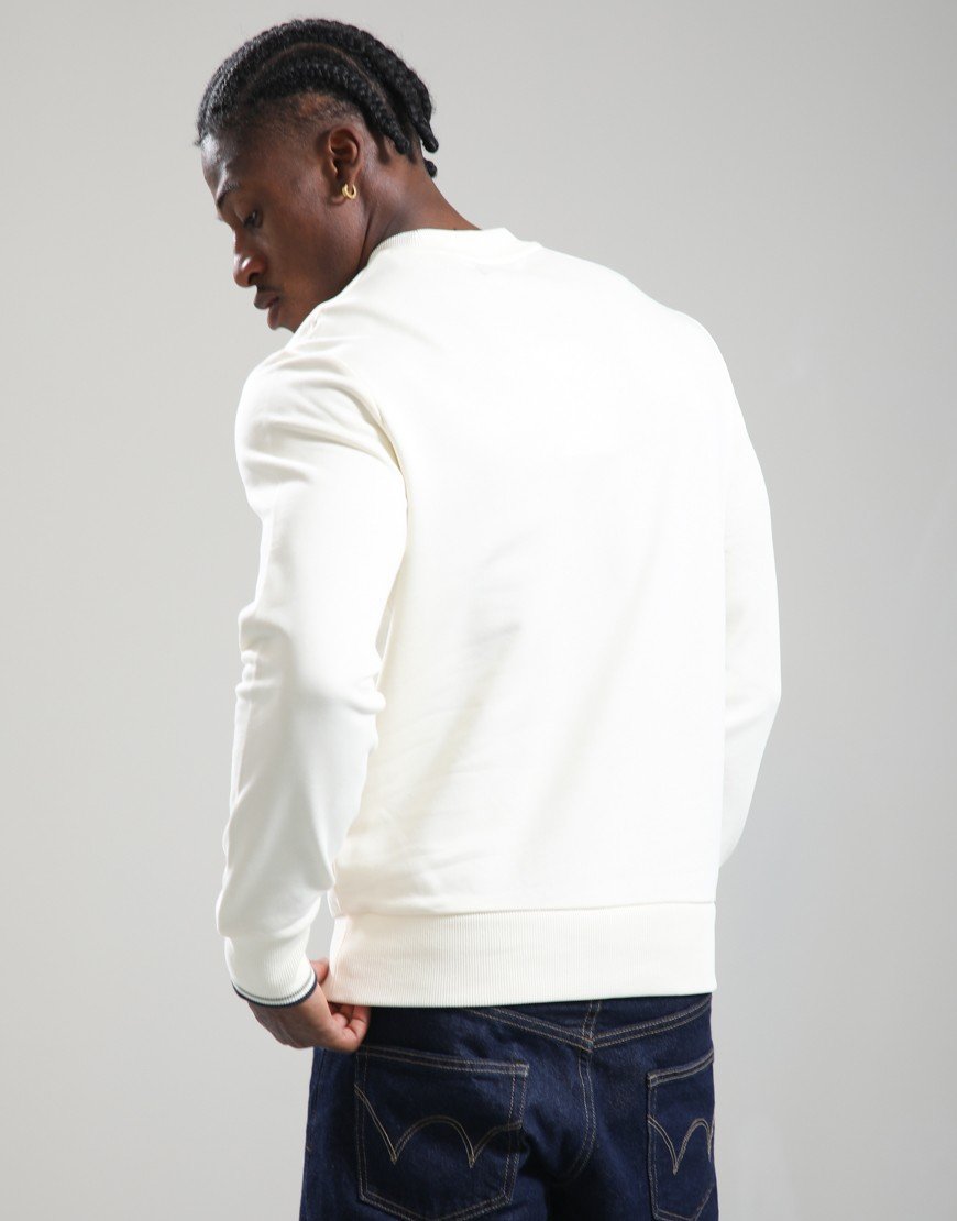 Fred Perry Crew Neck Sweatshirt Ecru/Seagrass/Dark Airforce