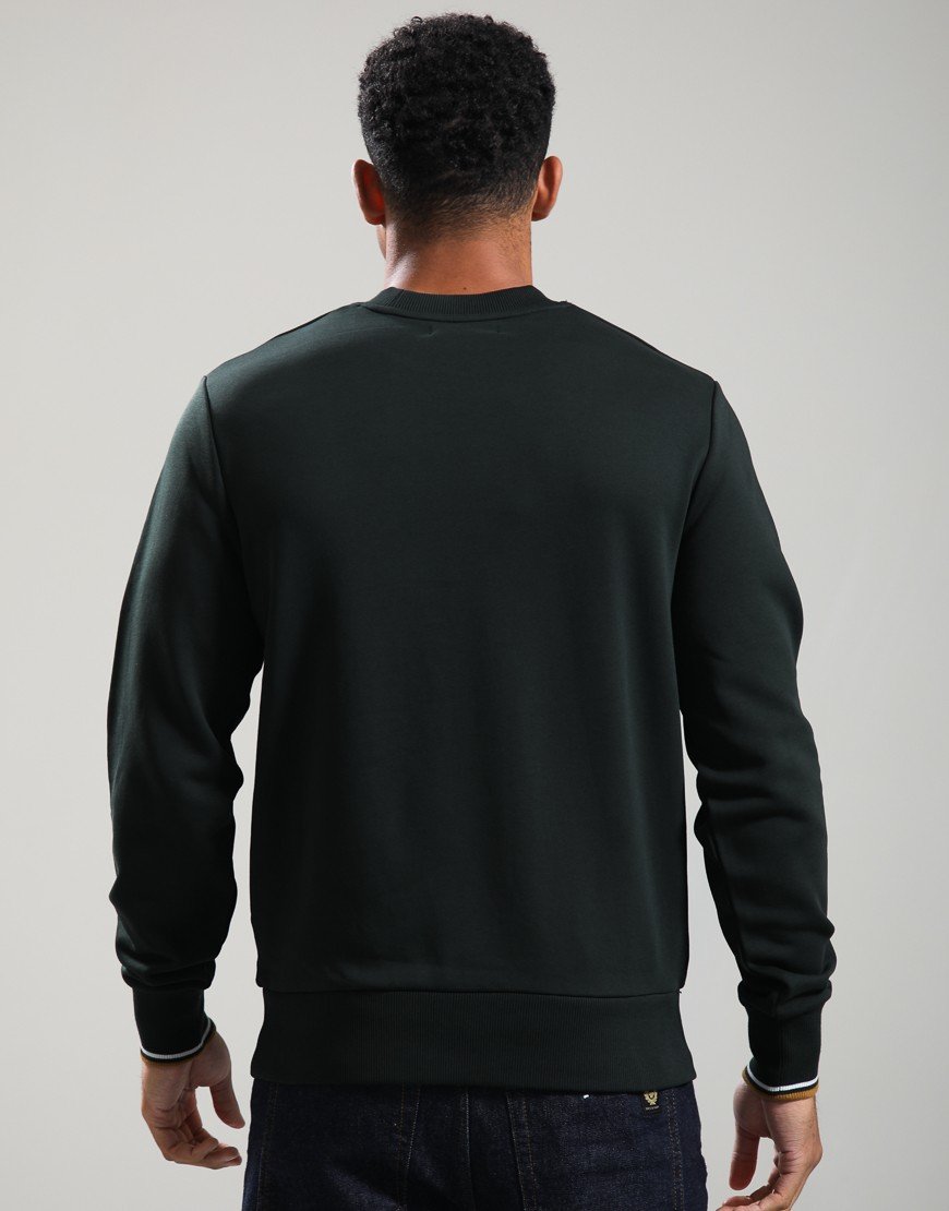 Fred Perry Crew Neck Sweatshirt Night Green/Dark Caramel