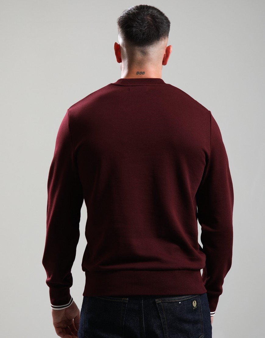 Fred Perry Crew Neck Sweat Oxblood/Ecru