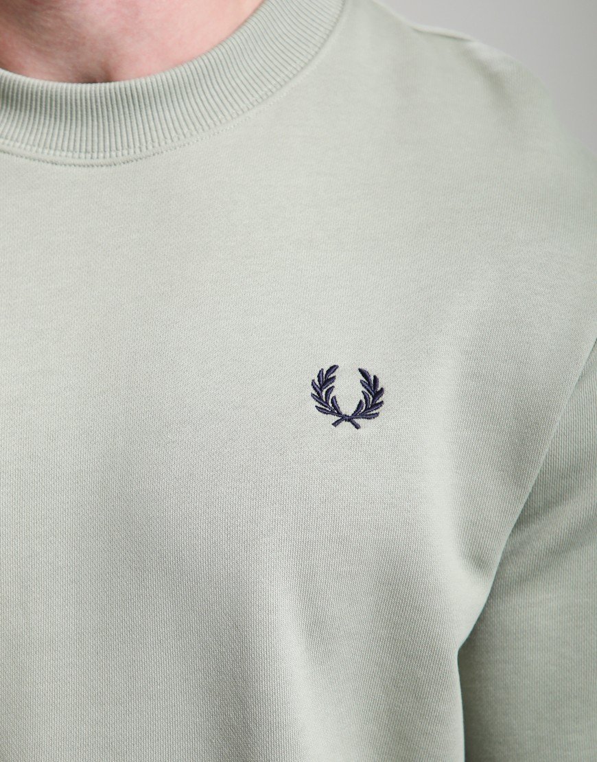 Fred Perry Crew Neck Sweatshirt Seagrass/Ecru/Dark Airforce