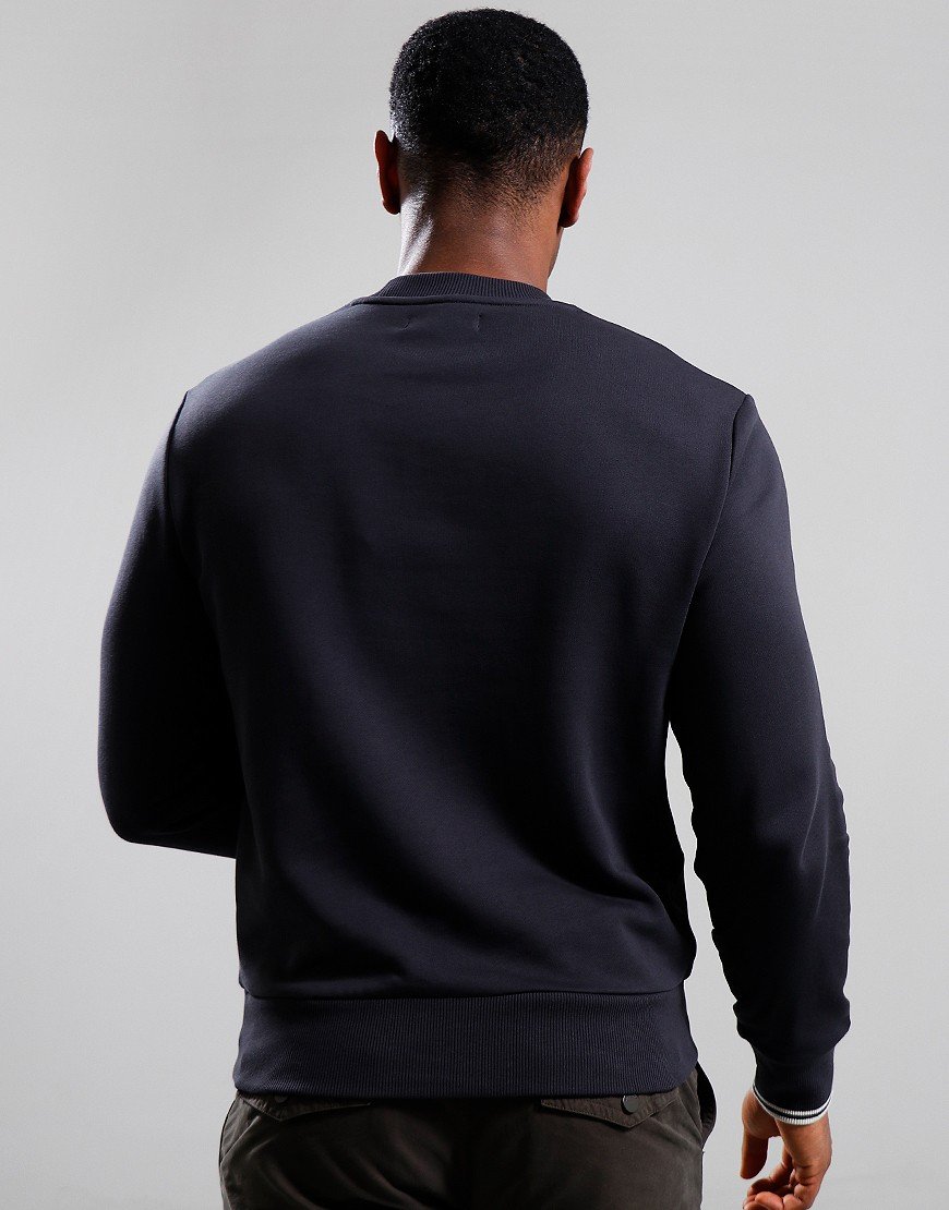 FRED PERRY☆ Crew Neck Sweatshirt ANCHOR GREY / OATMEAL Cockney Rebel Fashions. Fred Perry Crew Neck Sweatshirt