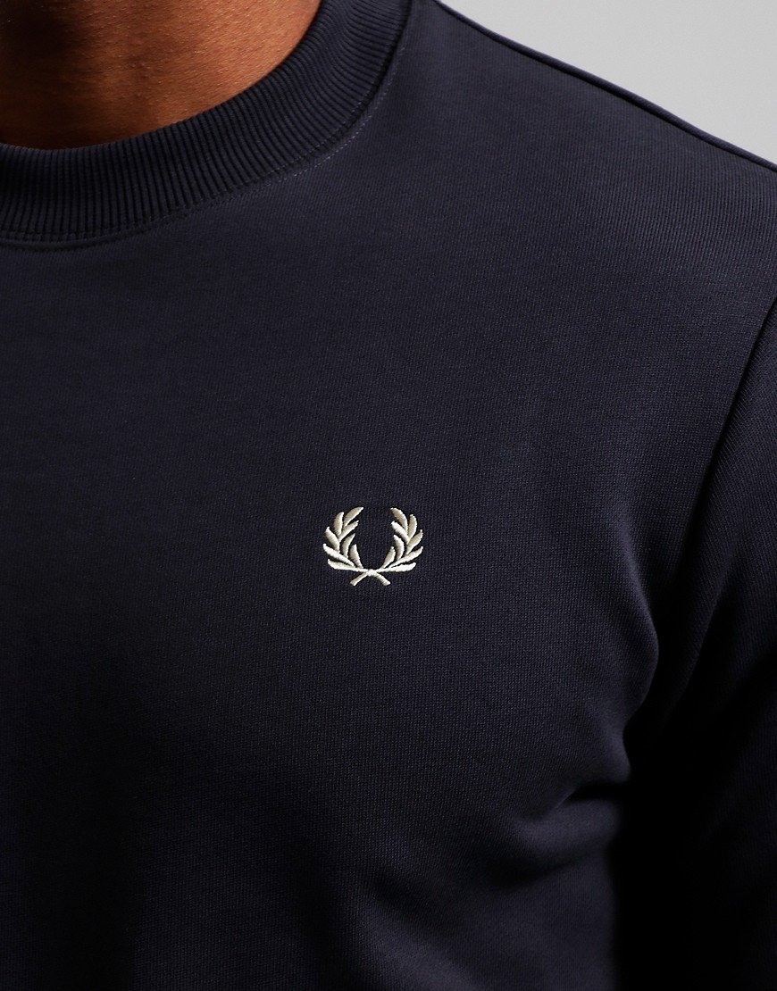 FRED PERRY☆ Crew Neck Sweatshirt ANCHOR GREY / OATMEAL Cockney Rebel Fashions. Fred Perry Crew Neck Sweatshirt