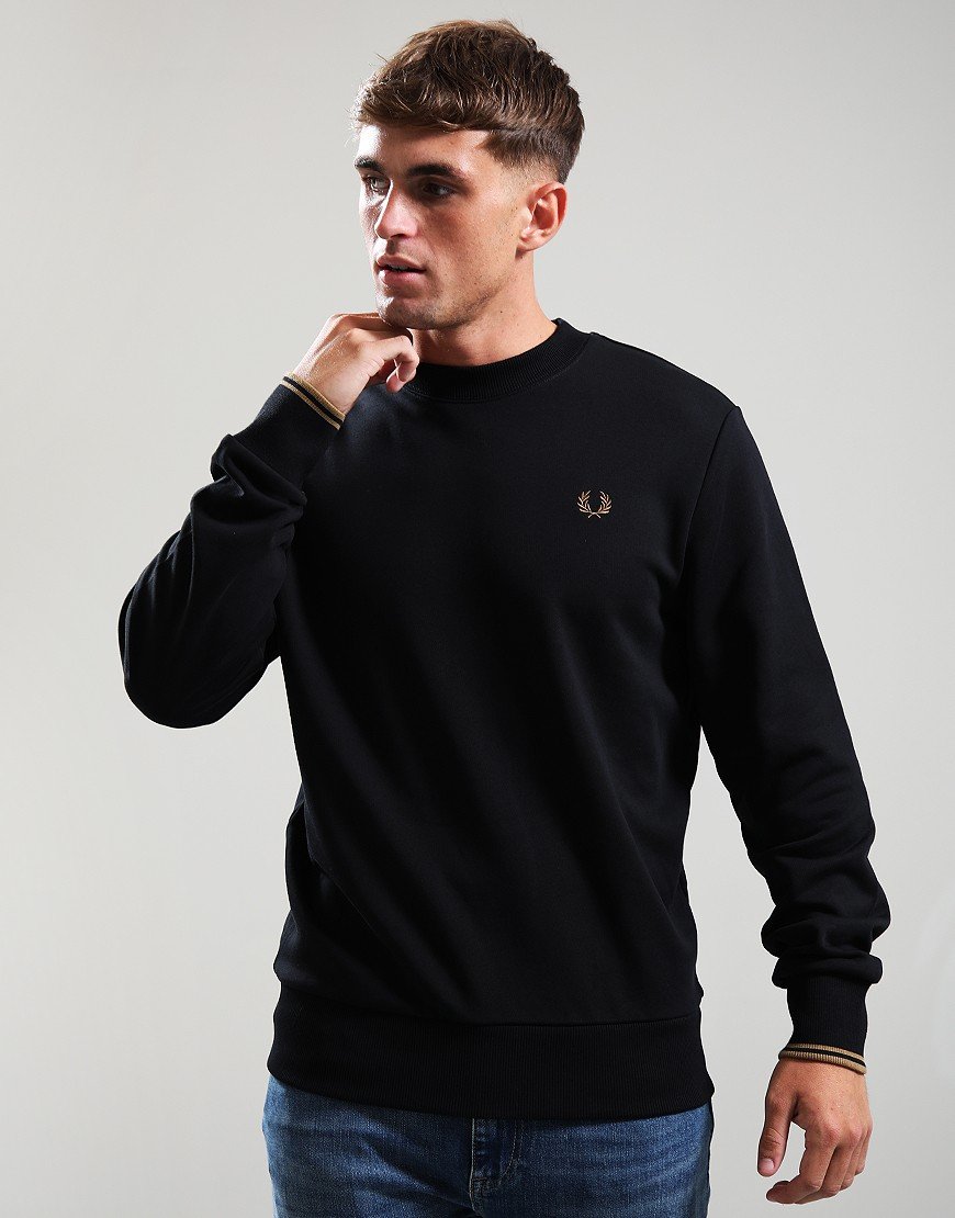 Fred Perry Crew Sweat Black/Shaded Stone