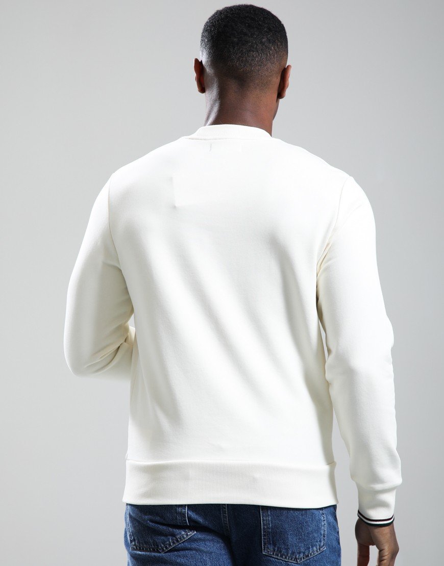 Fred Perry Crew Sweat Ecru/Oxblood/Grass Roots