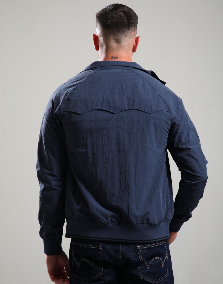 Fred Perry Crinkle Nylon Harrington Jacket Dark Airforce