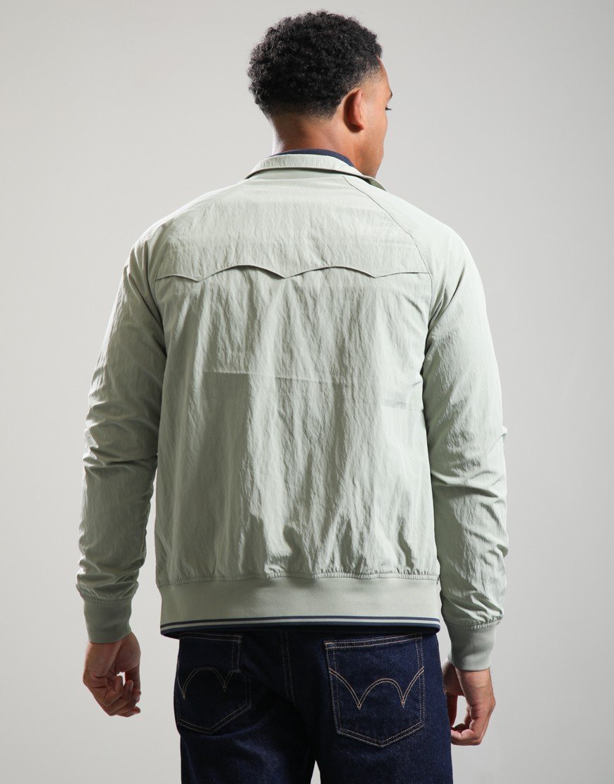 Fred Perry Crinkle Nylon Harrington Jacket Seagrass