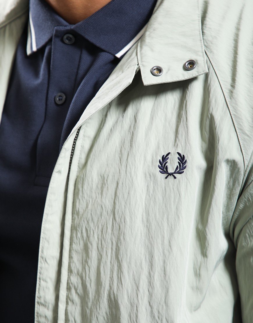 Fred Perry Crinkle Nylon Harrington Jacket Seagrass