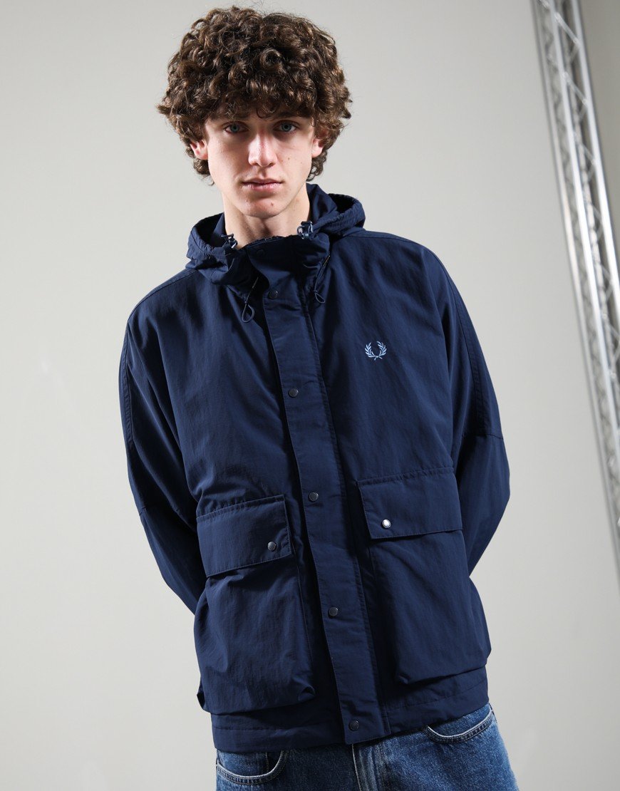 Fred Perry Cropped Ripstop Parka Tennis Blue