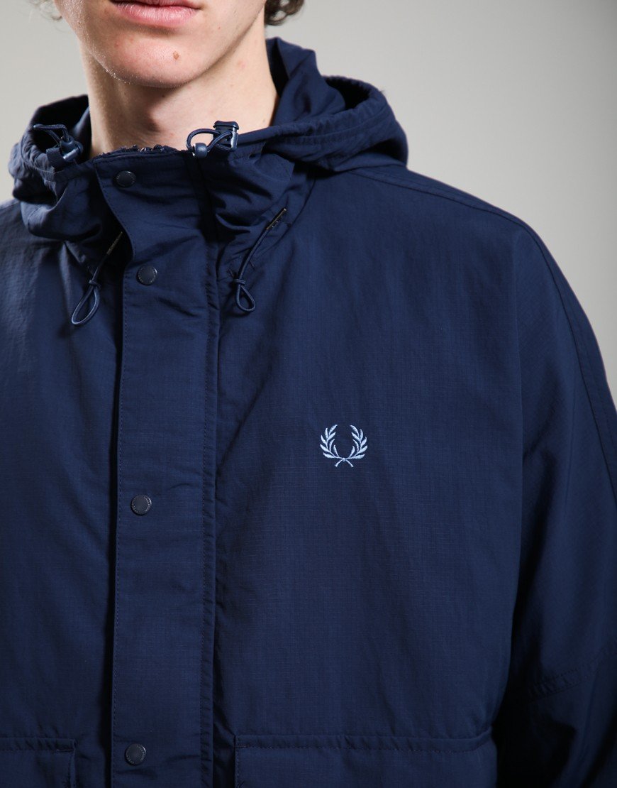 Fred Perry Cropped Ripstop Parka Tennis Blue
