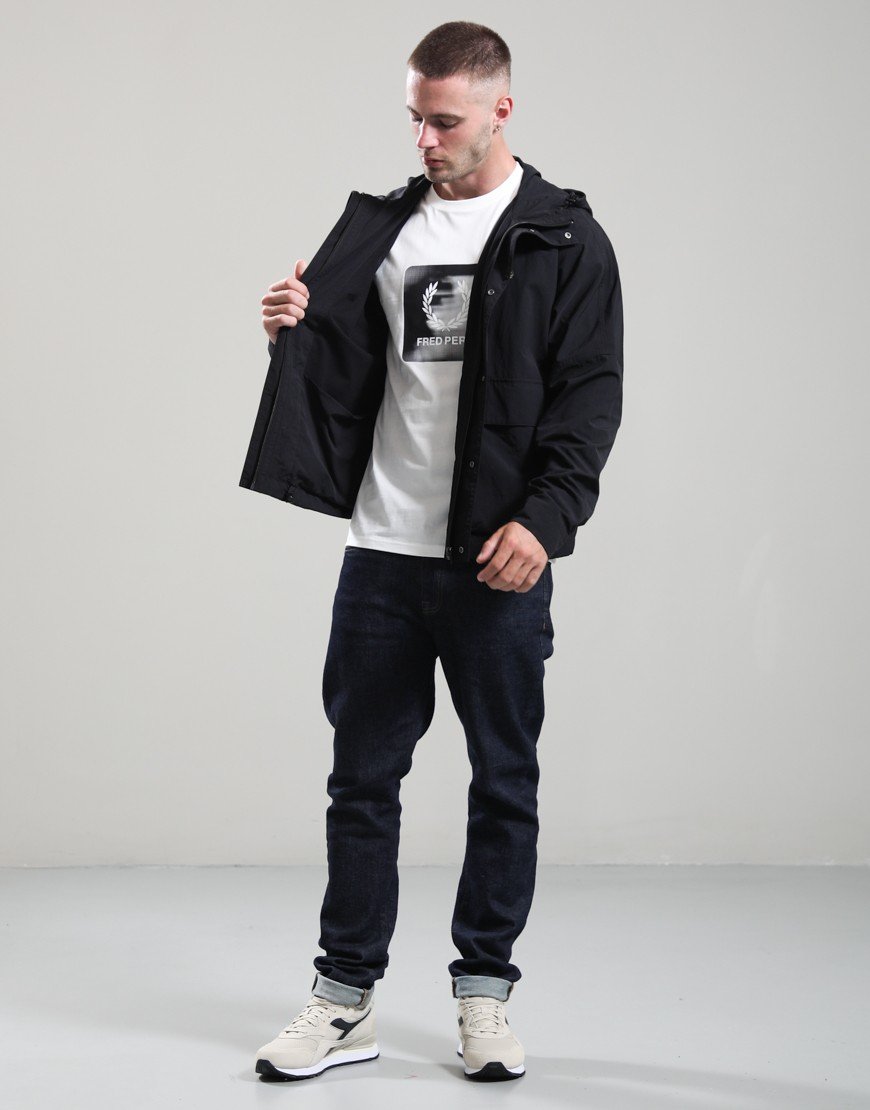 Fred Perry Cropped Ripstop Parka Black