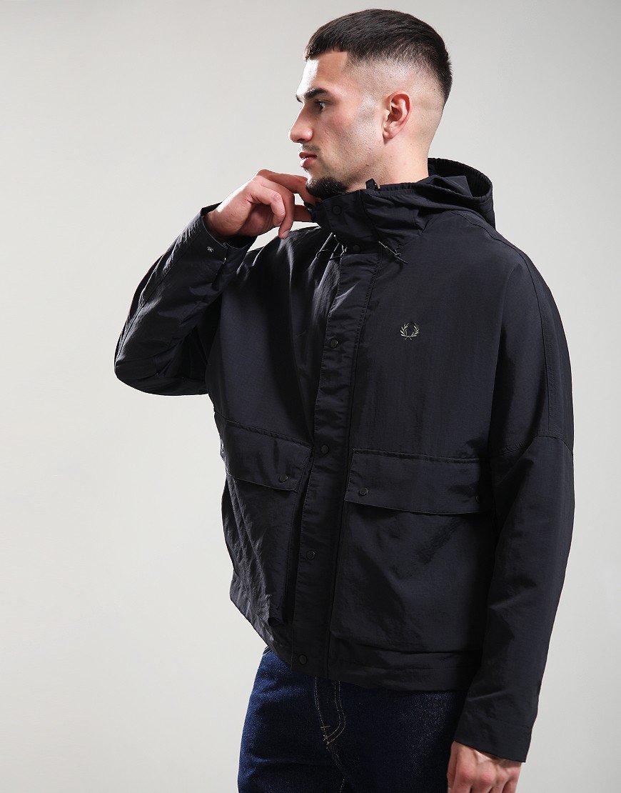 Fred Perry Cropped Ripstop Parka Black