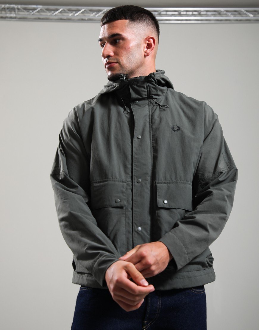 Fred Perry Cropped Ripstop Parka Field Green