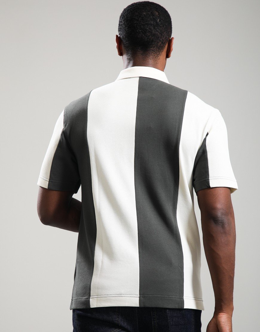 Fred Perry Cut And Sew Panel Polo Shirt Ecru
