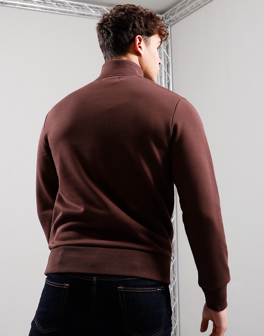 Fred Perry Embroidered Half Zip Sweat Carrington Brick - Terraces
