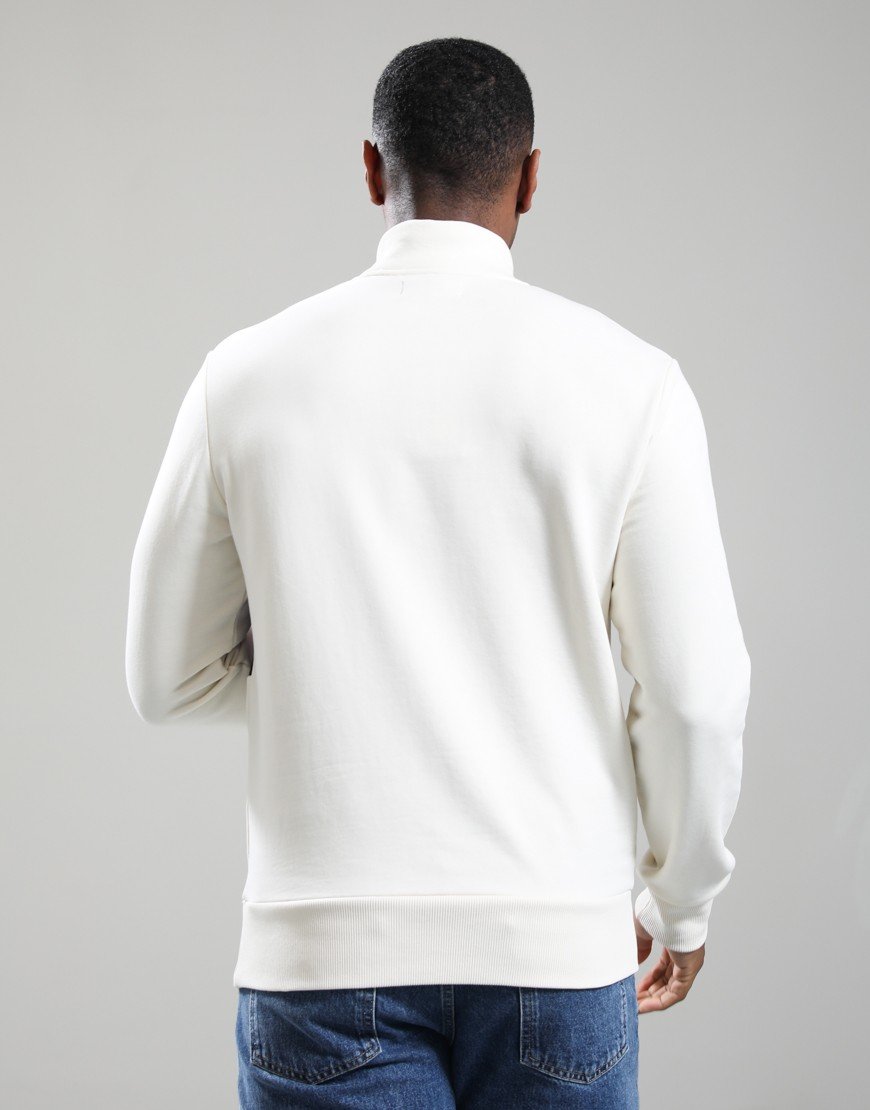 Fred Perry Embroidered Panel Half Zip Sweat Ecru