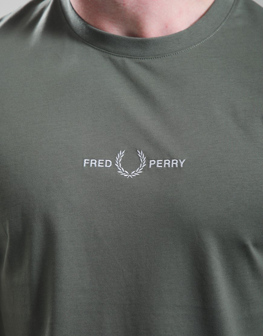 Fred Perry Embroidered T-Shirt Laurel Wreath Green