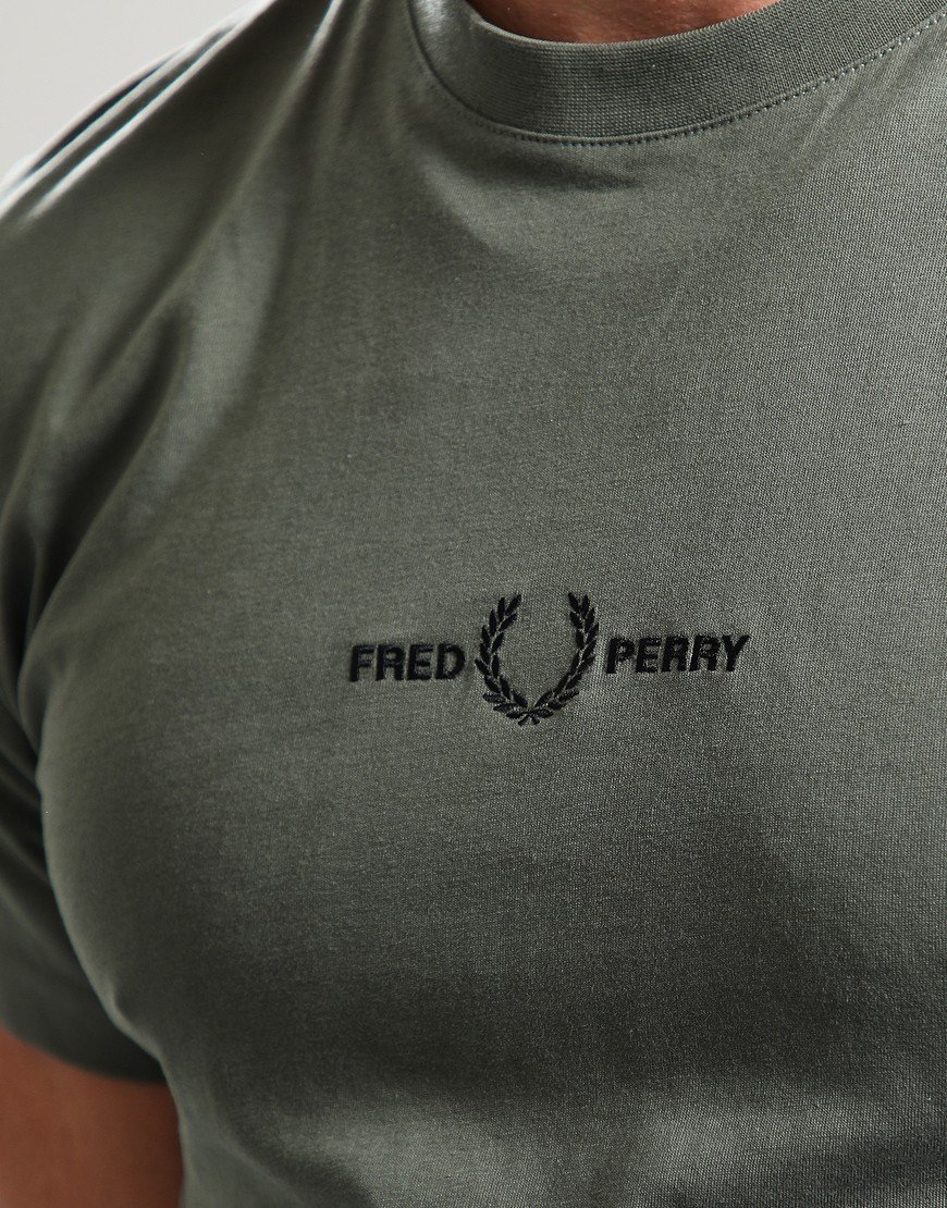 Fred Perry Embroidered T-Shirt Laurel Wreath Green 
