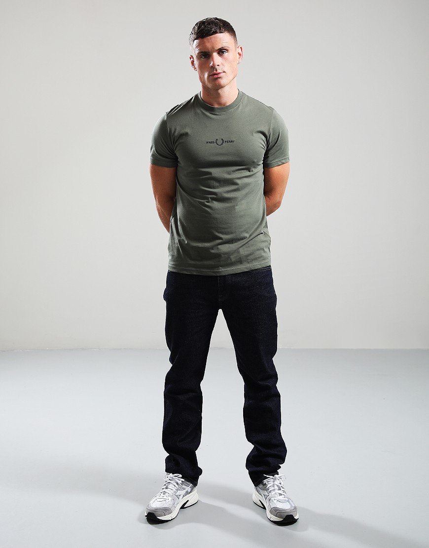 Fred Perry Embroidered T-Shirt Laurel Wreath Green 