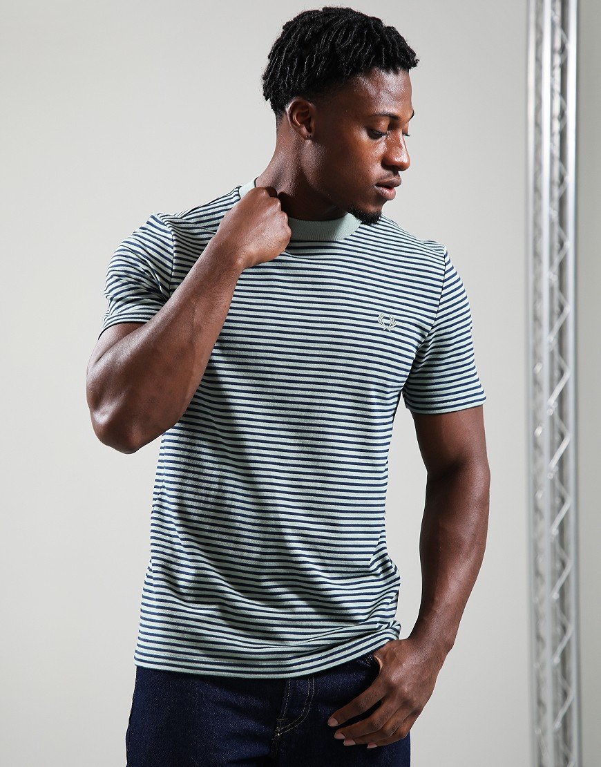 Fred Perry Fine Stripe T-Shirt Bayleaf