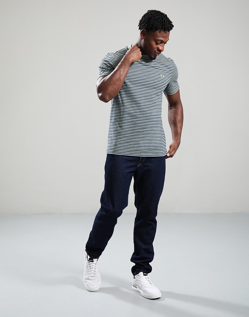 Fred Perry Fine Stripe T-Shirt Bayleaf