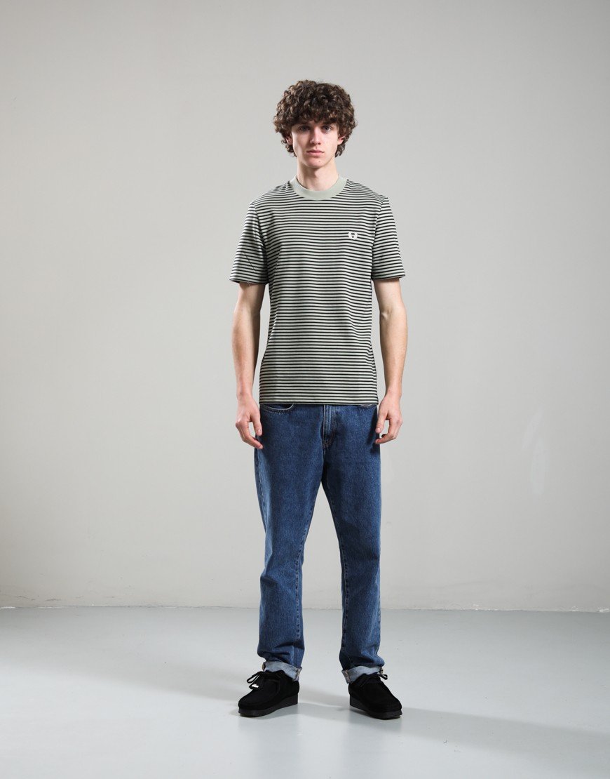 Fred Perry Fine Stripe Heavyweight T-Shirt Seagrass