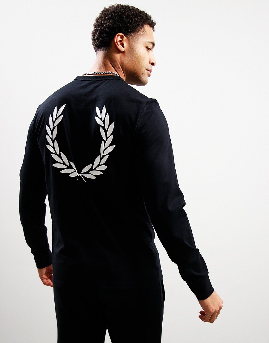 Fred Perry Graphic Brand Long Sleeve T-Shirt Black