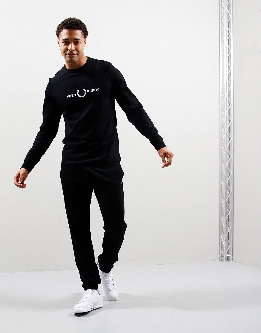Fred Perry Graphic Brand Long Sleeve T-Shirt Black