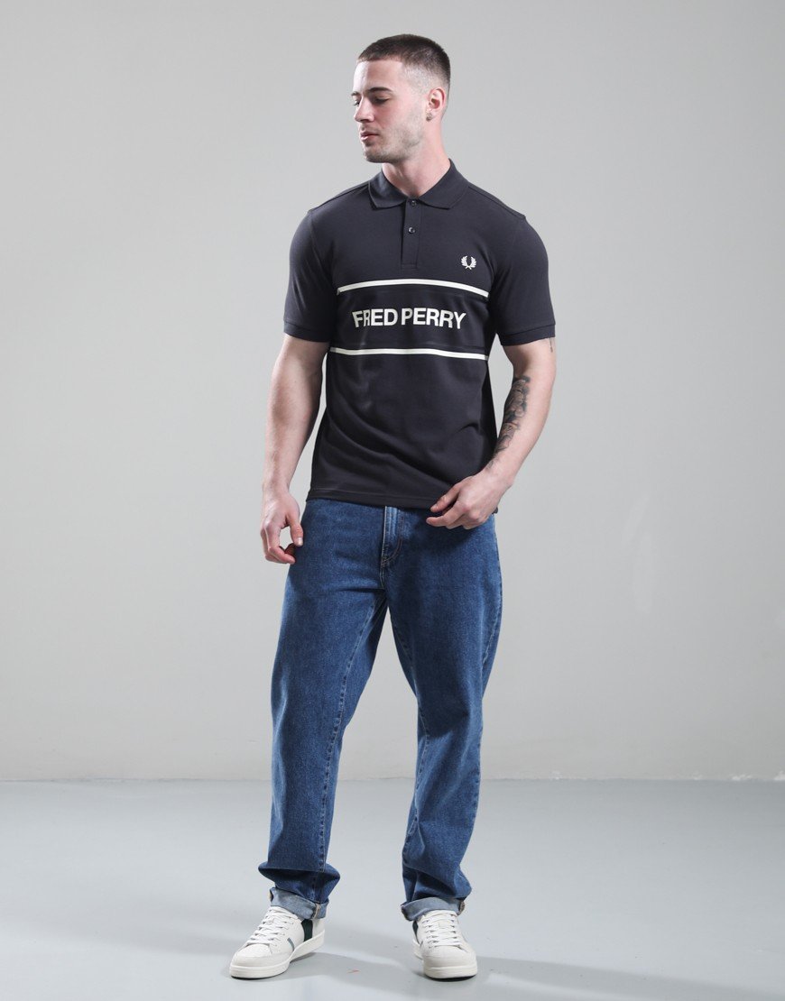 Fred Perry Graphic Polo Shirt Anchor Grey