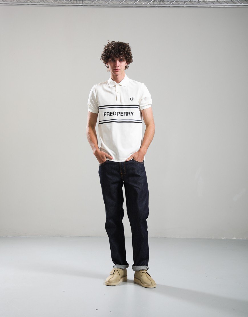 Fred Perry Graphic Polo Shirt Ecru