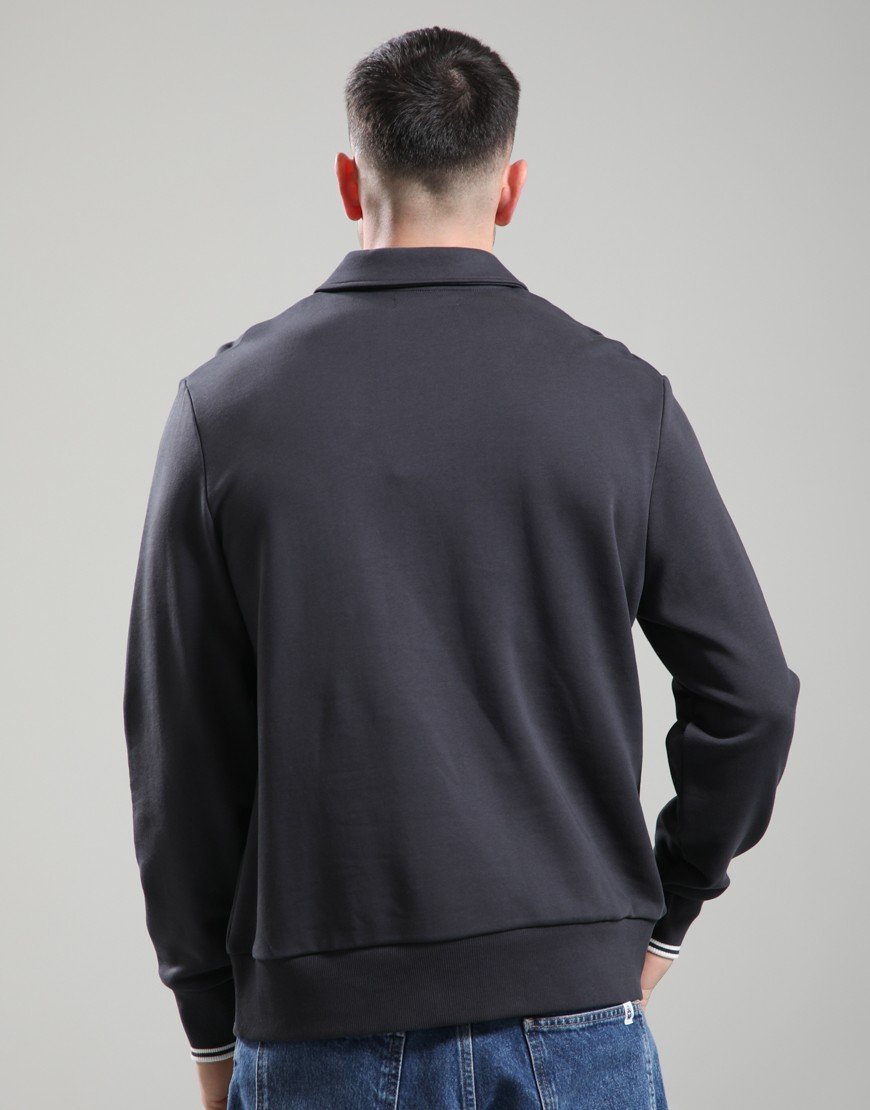 Fred Perry Half Zip Collared Sweatshirt Anchor Grey