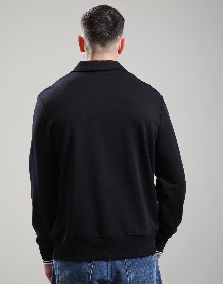 Fred Perry Half Zip Collared Sweatshirt Black
